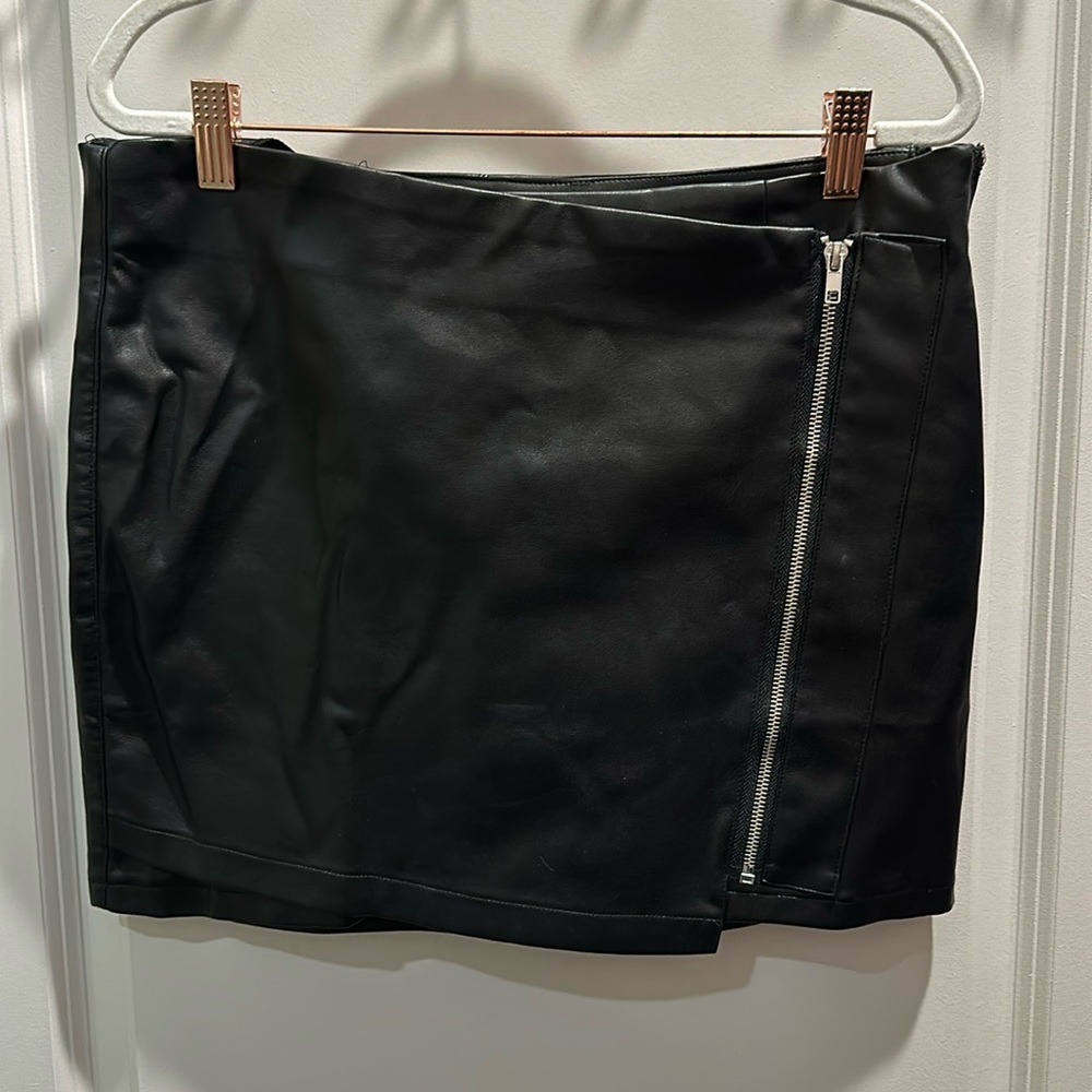 Black leather skirt